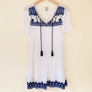 Embroidered Peasant Dress